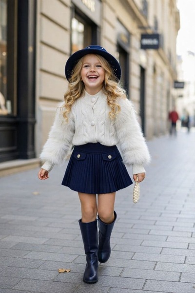 Bisahane Κοριτσίστικο Σετ με Φούστα και Καπέλο