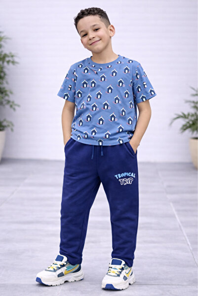 Victor and Jane Boys’ 2-Piece Set – All-Over Print T-Shirt & “Tropical Trip” ...
