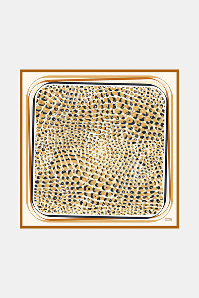 Vakko EKRU ANİMAL FİGÜRLÜ TWİLL EŞARP