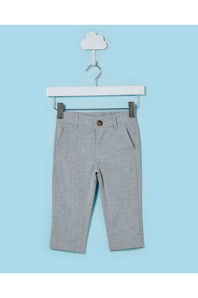 REDTAG بنطلون رسمي رمادي سادة للأطفال الرضع