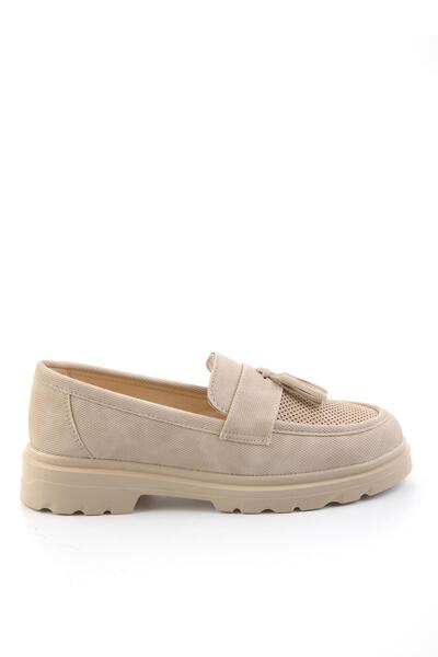 Bambi Bej Kadın Loafer Ayakkabı K01536105137