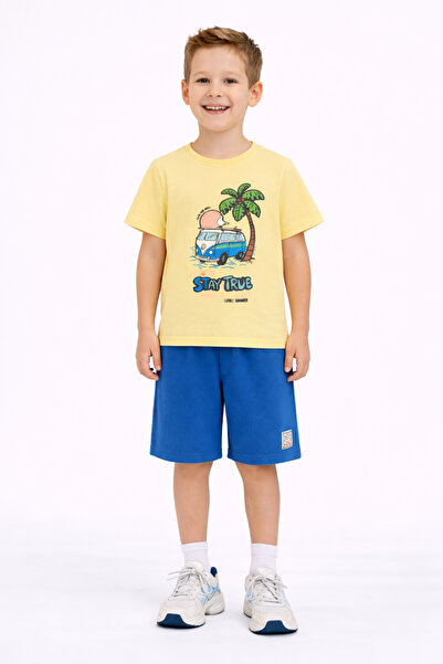 Victor and Jane Boys Sunset Ride T-Shirt & Blue Shorts Set