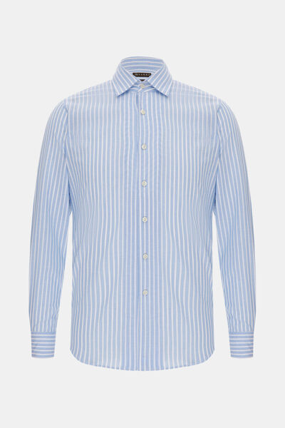 Vakko ÇİZGİLİ DESENLİ PAMUK KETEN SPOR GÖMLEK