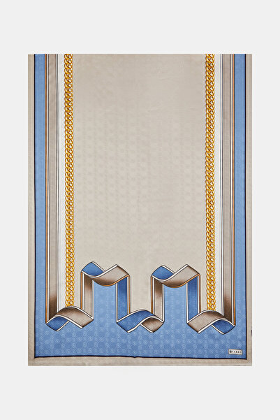 Vakko VİZON OBJE DESENLİ FASONE ŞAL