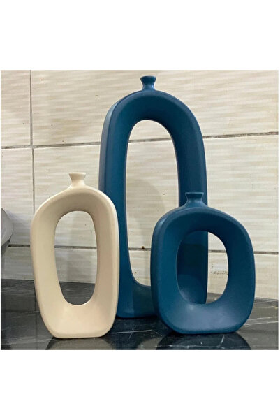 Nonno dekor Ceramic 3 Piece Oval Vase, Bohemia Style, Trinket, Decoration