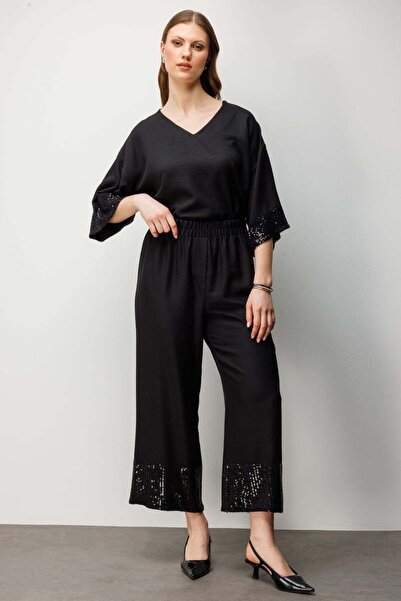 Mi Pret a Porter Mi Paçaları Payetli Pantolon