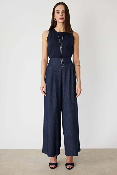 ON Wide Leg Fabric Trousers with Elastic Waist