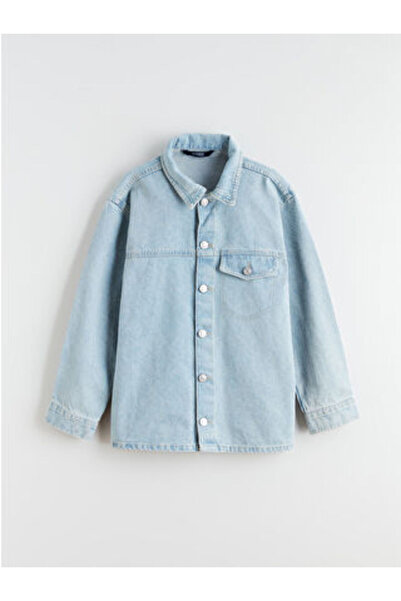 LC Waikiki Μακρυμάνικο τζιν πουκάμισο για αγόρια Indigo