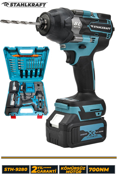 STAHLKRAFT 21v4.5 Amper Torklu Somun Sıkma Sökme Vidalama 700 Newton Bijon 15...