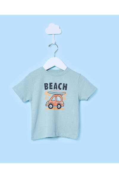 REDTAG تي شيرت أخضر مطبوع للأولاد الرضع