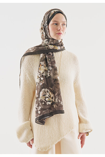 Fresh Jane Patterned Cotton Viscose Shawl Anthracite