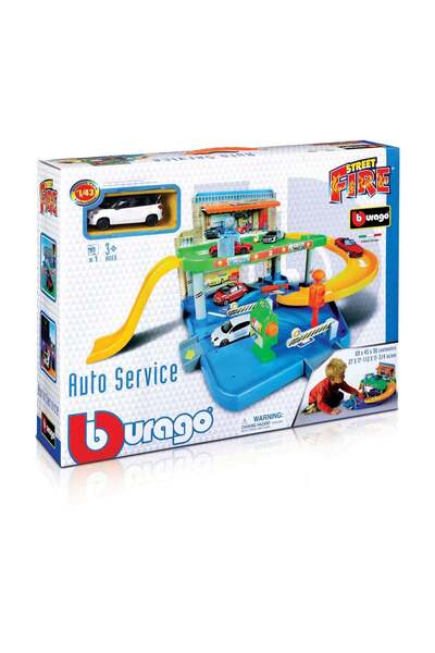 BBURAGO 1:43 Street Fire-Autoservice Playset Incl. 1 Car