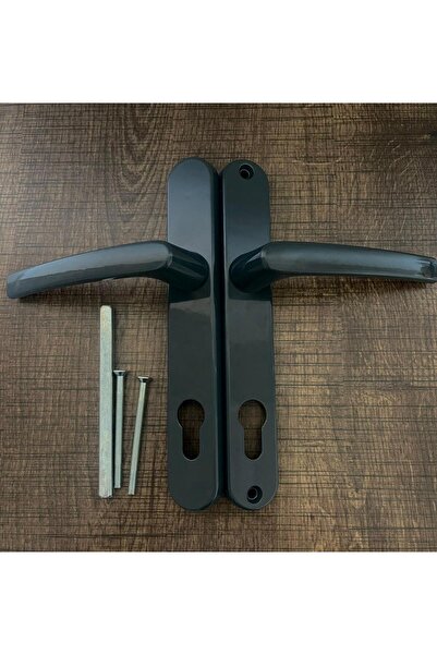 Tasarım Pvc Yale Yaylı Kapı Kolu Alüminyum Antrasit Gri