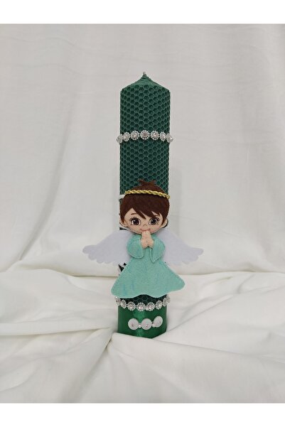 Handmade Lumânare botez baiat îngeraș