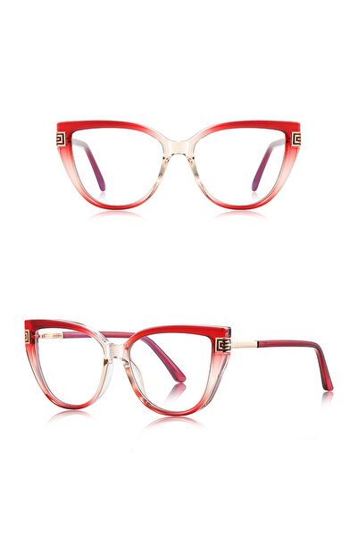 Techsuit - PC PROTECTION GLASSES - for Women, Oversized, Metal Frame, AC Lens...