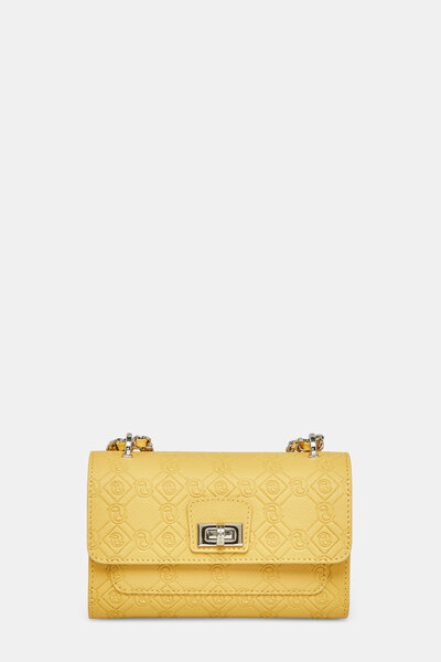 Vakko SARI MONOGRAM DERİ ÇANTA