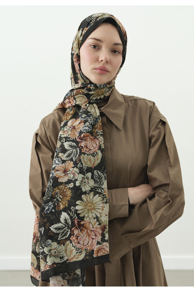 Fresh Judith Patterned Cotton Viscose Shawl Green