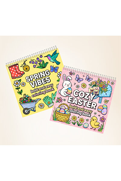 OBRO Set de 2 cărți de colorat antistres OBRO® – Primăvara și Paștele, pentru...