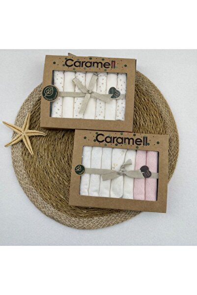 Caramell Patterned Combed Cotton Baby Mouth Wipes, Pack of 7 (2 Packs)