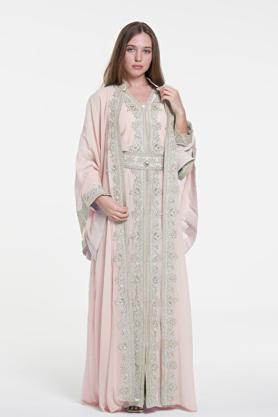 al bent al sharqieh Embroidered kaftan with a belt at the waist, ladies belte...