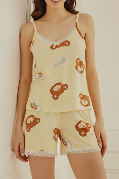 Mihra Σετ σορτς με δαντέλα και λεπτομερή λουράκια 887