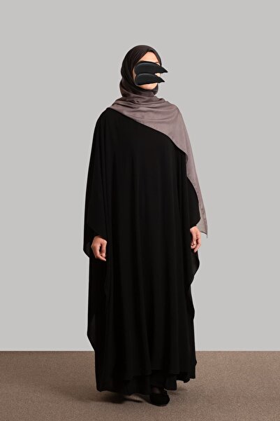 Lemaye Uzun Pelerinli İkili Takım - Siyah