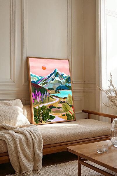 Dekorsiahome Tablou dintr-o singură bucată cu ramă din lemn TK3163