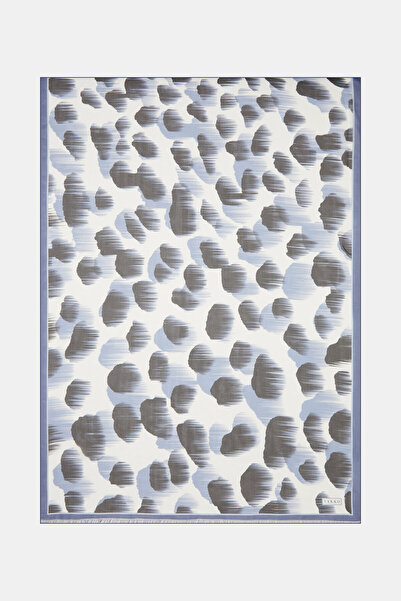 Vakko LACİVERT GEOMETRİK DESENLİ VUAL ŞAL