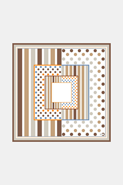 Vakko VİZON GEOMETRİK DESENLİ TWİLL EŞARP