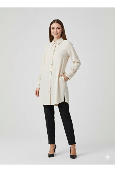 Kayra Kolları İşleme Detaylı Tunik 81011