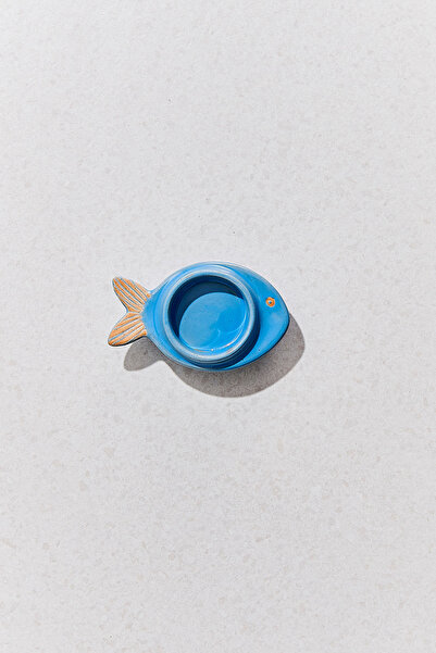 Paşabahçe Balık Seramik Tealight Mumluk Turkuaz