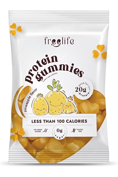 Freelife Free Life Pineapple Gummies, High Protein 20g - Gluten Free, Zero Su...