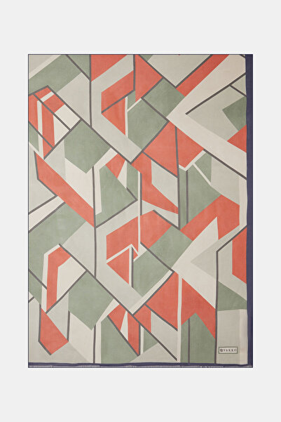 Vakko AÇIK YEŞİL GEOMETRİK DESENLİ VUAL ŞAL