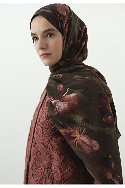 Fresh Zelinda Patterned Cotton Viscose Shawl Brown