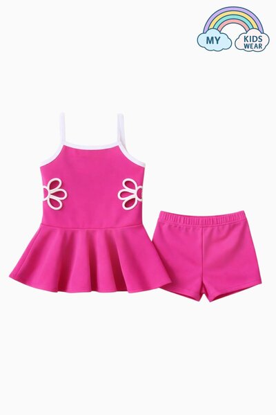 My Kids Wear Costum de baie pentru fete, cu broderie, model chelner, 5-14 ani...