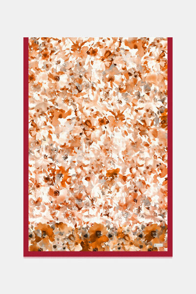 Vakko TURUNCU ÇİÇEK DESENLİ ŞAL