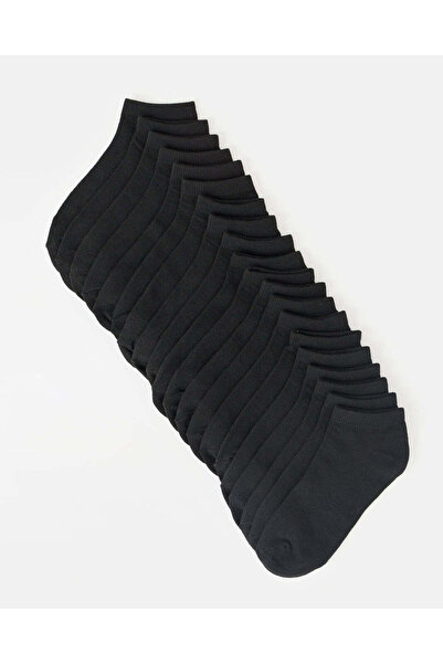 REDTAG Women Black Basic Ankle Socks (10 Pairs)