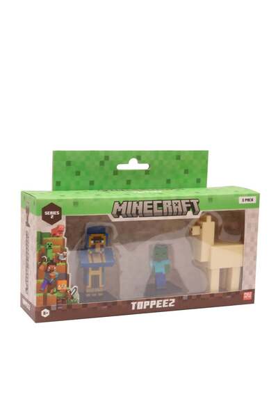 MINECRAFT Figurine Topeez Pachet de 3 Negustor Rătăcitor Steve Llama
