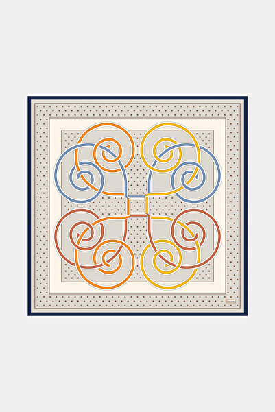 Vakko VİZON GEOMETRİK DESENLİ TWİLL EŞARP