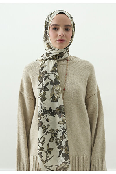 Fresh Gisele Patterned Cotton Viscose Shawl Beige