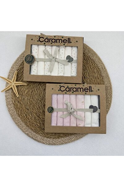 Caramell Patterned Combed Cotton Baby Mouth Wipes, Pack of 7 (2 Packs)