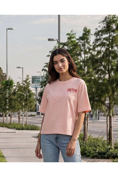 REDTAG Women Pink Back Print T-Shirt