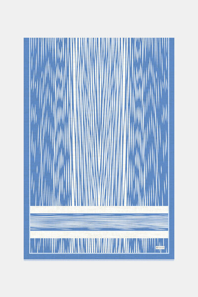 Vakko MAVİ ÇİZGİLİ DESENLİ TWILL ŞAL