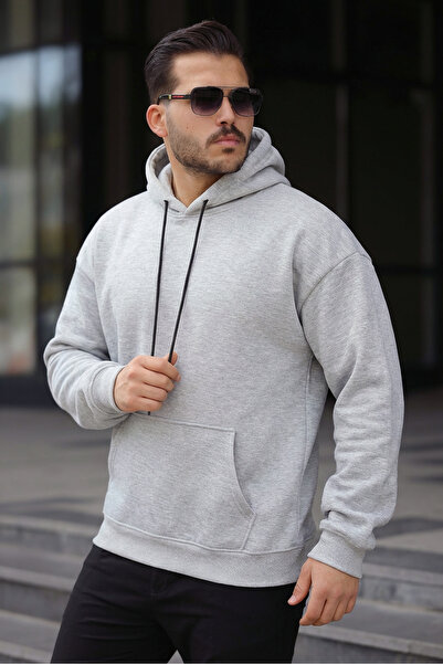 Berka Hanorac cu glugă și buzunar tip cangur |   Hanorac gri Essential cu șnu...