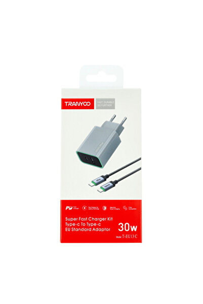 TRANYOO Super Fast Charge USB-A + USB-C - Type-C 30W T-EU13 C mains charger