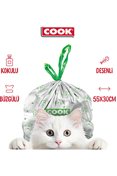 COOK Akıllı Kedi Tuvaleti Büzgülü Sabun Kokulu kaka Torba- 20 Yaprak