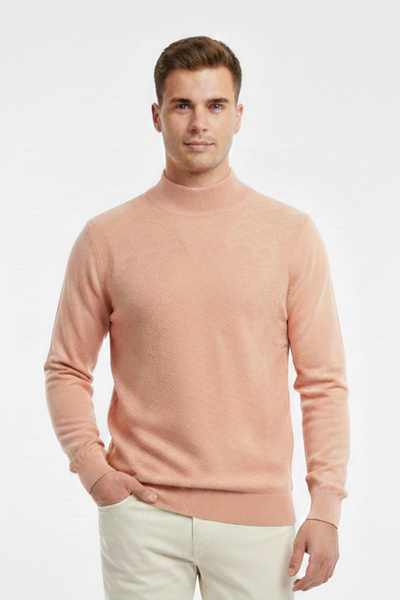 Pulltonic Men's Half Turtleneck Patterned Sweater