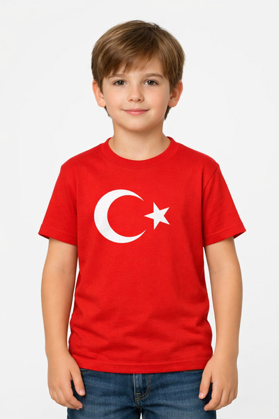 monox Tricou unisex pentru copii cu imprimeu steag
