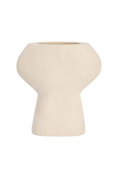 Sagebrook Home مزهرية حجرية منتفخة الشكل، 7 بوصات، طبيعية