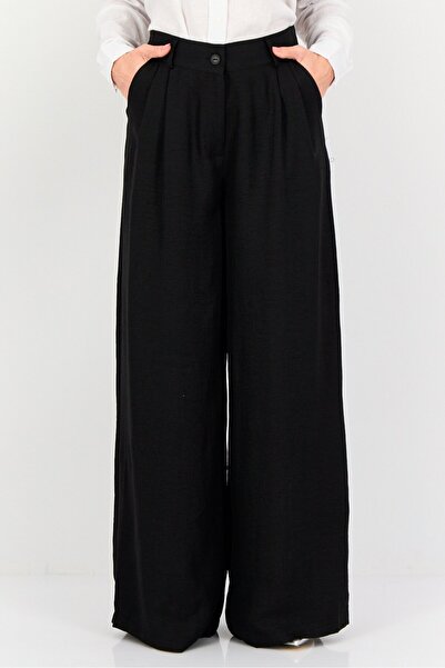 Ulyashova Women Regular Fit Solid Palazzo Pants, Black